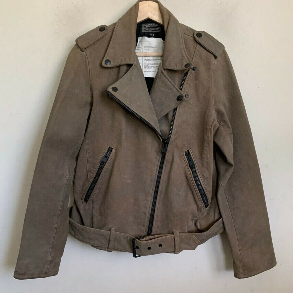 Current Elliott Prospect leather jacket size S